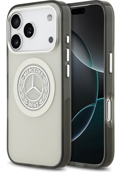 iPhone 17 Pro Kılıf Mercedes Benz Lisanslı M-Safeli Çift Katmanlı Pc Nostaljik Yıldız Kapak Gri