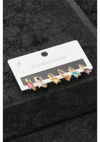 Çelik Altılı Küpe