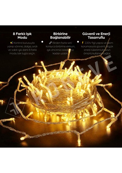 10 Metre 100 Ledli Fişli LED Işık Günışığı Dekor Lambası Yılbaşı Ağacı Işığı Organizasyon LED Işık fırsatları