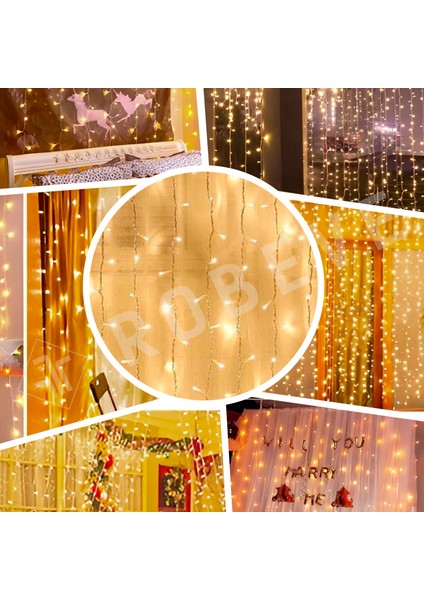 2x2 Metre 8 Fonksiyonlu Animasyonlu Perde LED Işık Kalın Telli Saçak LED Işık 240 LED Yılbaşı Işık Saçak Süsleme modelleri