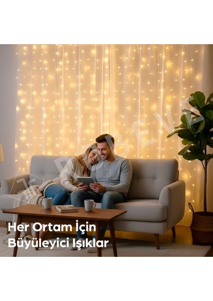 2x2 Metre 8 Fonksiyonlu Animasyonlu Perde LED Işık Kalın Telli Saçak LED Işık 240 LED Yılbaşı Işık Saçak Süsleme