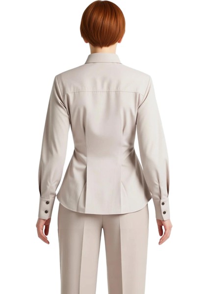 Gabardin Dokuma Kadın Gömleği Fermuar Detaylı Uzun Kollu Günlük Şıklık ve Konfor Dayanıklı fiyatları