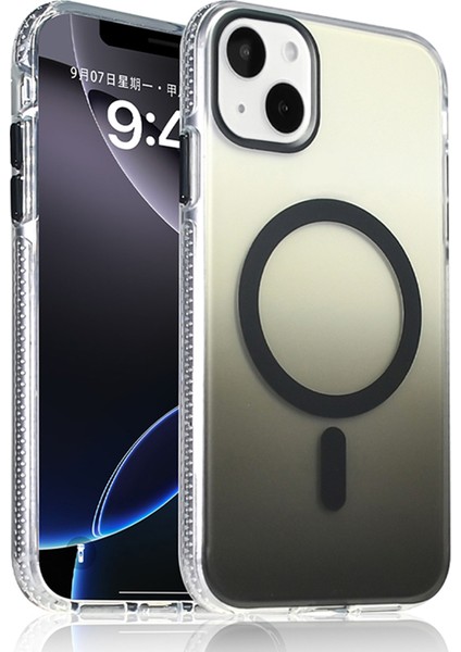 Apple iPhone 15 Uyumlu M-Safe Şarj Özellikli Transparan Renk Geçişli Kılıf