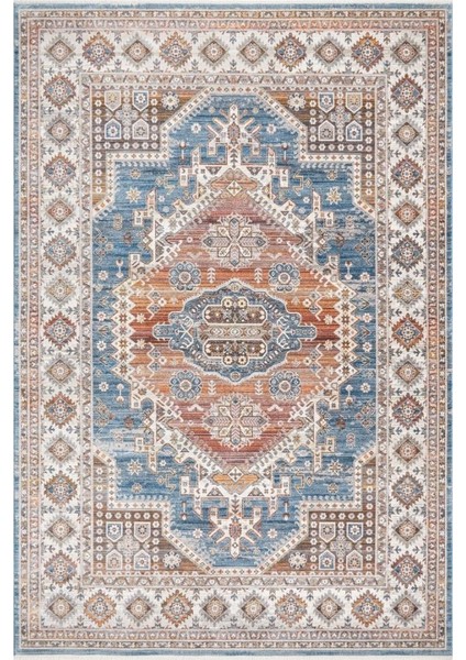 Discovery 1439A Lacivert Kırmızı Salon Oturma Yatak Odası Halısı