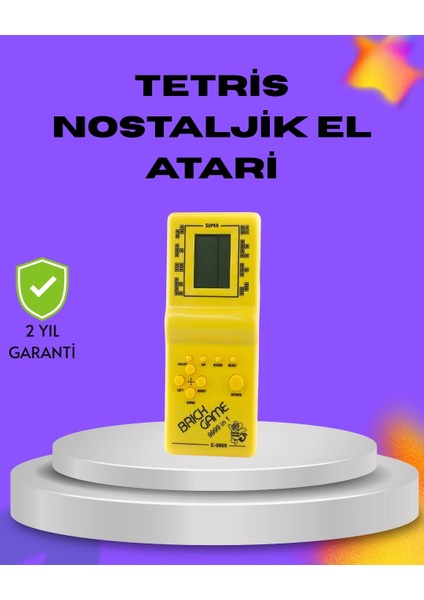 Buğz Klasik Tetris Oyunu El Konsolu – Taşınabilir Pil ile Çalışan Retro El Aterisi