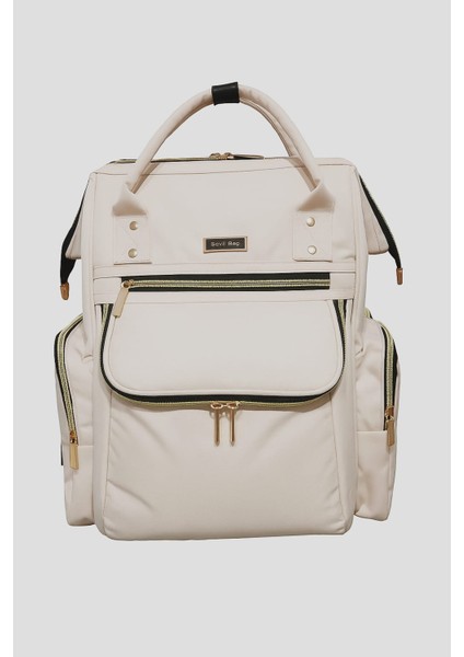 Venüs Krem rengi Gold aksesuar.Anne Bebek Bakım Sırt Çantası indirimleri