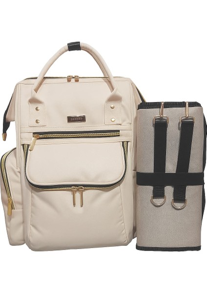 Venüs Krem rengi Gold aksesuar.Anne Bebek Bakım Sırt Çantası modelleri