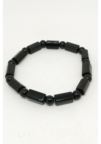 Oval ve Dikdörtgen Kesim Siyah Oniks Doğal Taşlı Bileklik