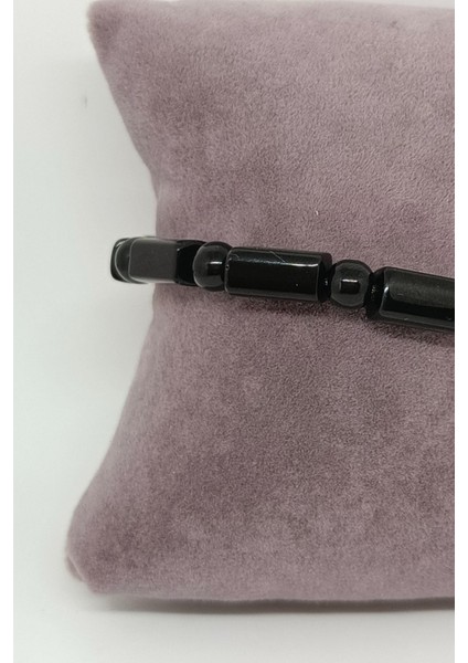 Oval ve Dikdörtgen Kesim Siyah Oniks Doğal Taşlı Bileklik fiyatları