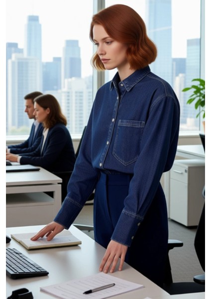 Kadın Oversize Liyosel Denim Gömlek Modern Gardıropların Zamansız ve Fonksiyonel Üyesi Oluyor modelleri