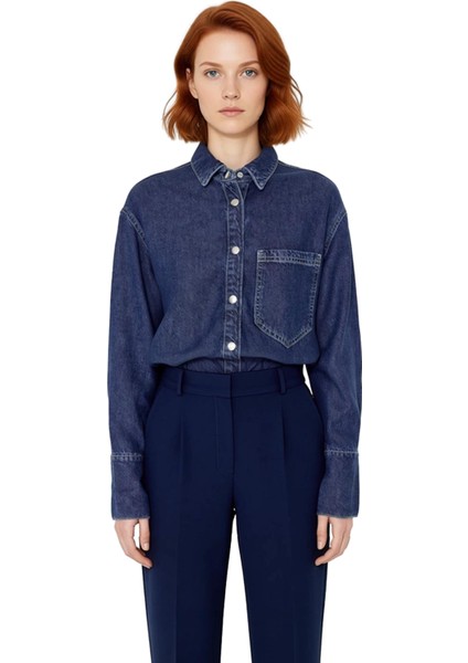 Kadın Oversize Liyosel Denim Gömlek Modern Gardıropların Zamansız ve Fonksiyonel Üyesi Oluyor fırsatları