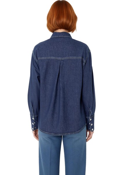 Kadın Oversize Liyosel Denim Gömlek Modern Gardıropların Zamansız ve Fonksiyonel Üyesi Oluyor indirimleri