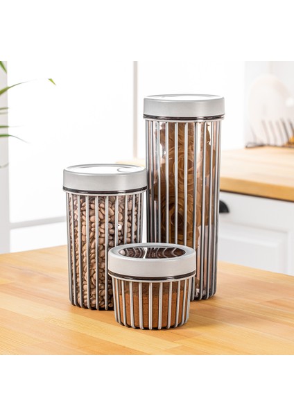 3 Boy Erzak Saklama Kabı Qlux Bpa Içermez Sızdırmaz Saklama Kabı Seti Çay Kahve Şeker Un Tuz Müsli