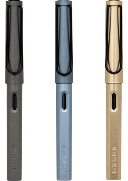 Chren Premium Dolma Kalem Seti, 3'lü Gümüş Renkli Mürekkepli Kalem, Ef-F-M Uçlu, Kartuşlu Kalem Takımı modelleri