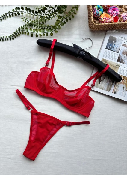 Mean Girl Lingerie Tül Transparan Bralet Iç Çamaşır Takımı