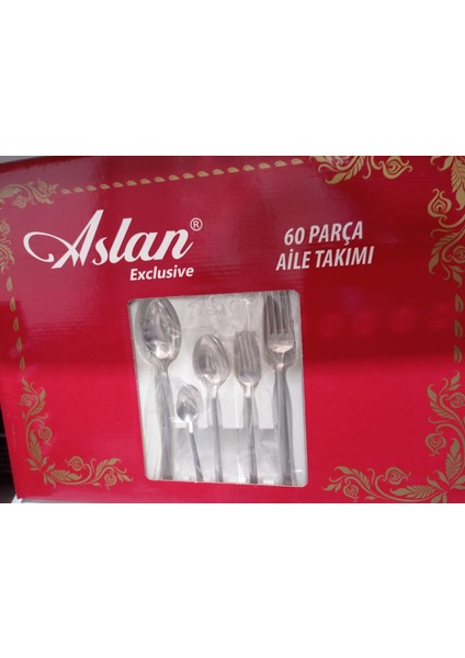 Aslan Exclusive 60 Parça Aile Takımı Çatal Kaşık Takımı