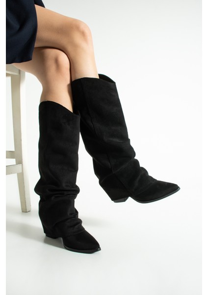 Lisa Kadın Süet Körüklü Kovboy Çizme