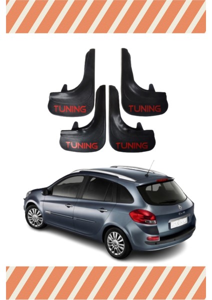 Renault Clio 3 Stw 2006-2012 Tunıng Yazılı 4'lü Tozluk Çamurluk Paçalık