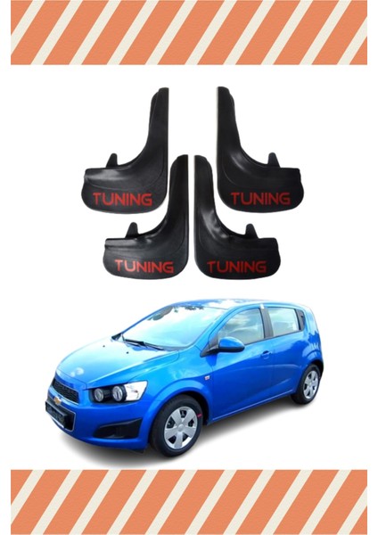 Chevrolet Aveo Hb 2011 ve Sonrası Tunıng Yazılı 4'lü Tozluk Çamurluk Paçalık