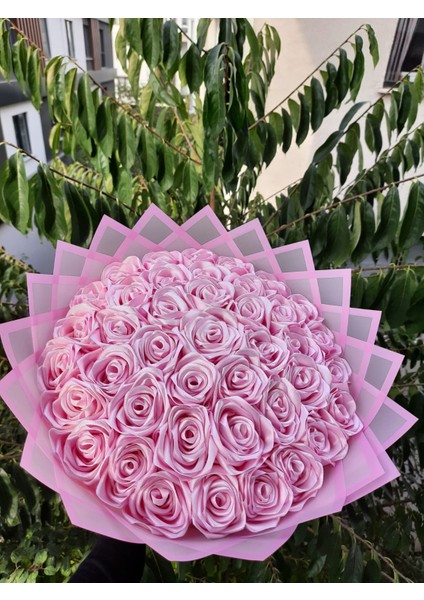 41 Li LED Işıklı Solmayan Gül Buketi Pembe Gül Dışı Pembe Isteme, Söz, Nişan, Mezuniyet Için Ideal