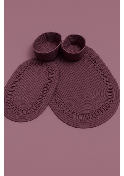 Terra 4’lü Banyo Seti – 2’li Oval Paspas & 2’li Oval Sepet, Doğal Halat Dokuma, El Yapımı - Premium fiyatları