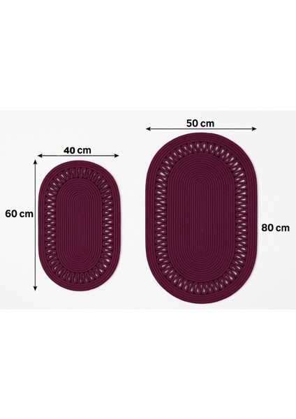 Terra 4’lü Banyo Seti – 2’li Oval Paspas & 2’li Oval Sepet, Doğal Halat Dokuma, El Yapımı - Premium indirimleri