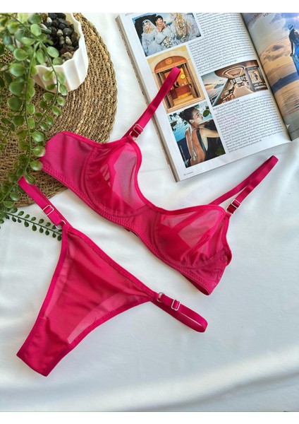 Mean Girl Lingerie Tül Transparan Bralet Iç Çamaşır Takımı