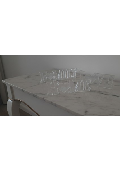 3lü Dekoratif Set, Şık ve Modern"family, Love, Home" Dekoratif Masaüstü Yazıları -El Yapımı