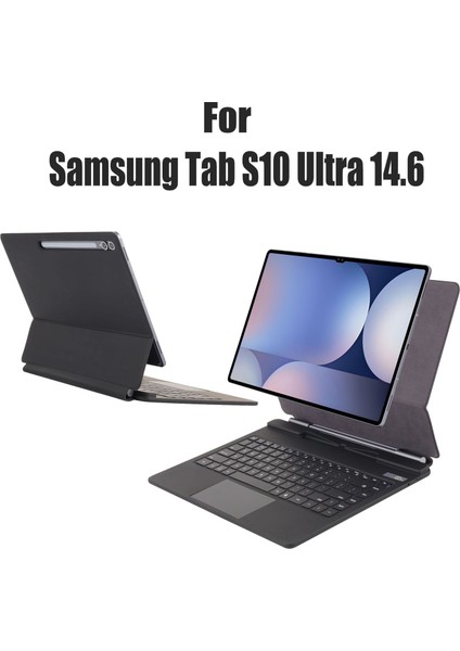 Galaxy S10 Ultra Uyumlu Şarj Göstergeli Rgb Işıklı Magic Keyboard Touchpad Türkçe Q Klavyeli Kılıf