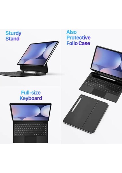 Galaxy S10 Ultra Uyumlu Şarj Göstergeli Rgb Işıklı Magic Keyboard Touchpad Türkçe Q Klavyeli Kılıf indirimleri