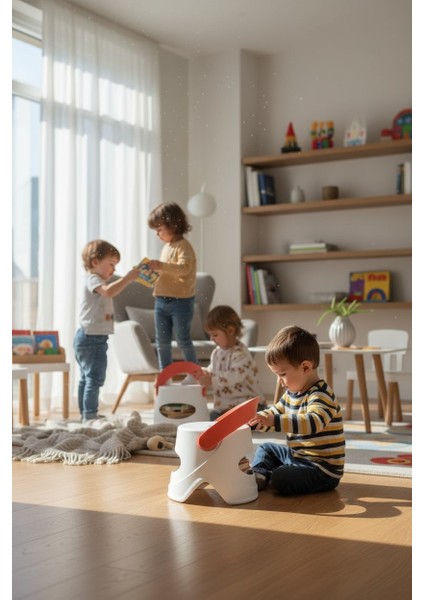 Katlanır Çocuk Oturma ve Tırmanma Taburesi - Plastik Kaydırmaz Çocuk Sandalyesi 45 kg Kırmızı modelleri