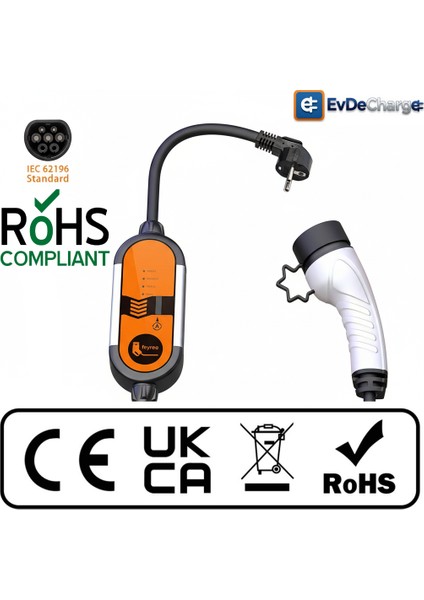 10 Metre Ev Prizi 3.5 Kw Elektrikli Araç Taşınabilir Şarj Cihazı Tip-2 Mod 2 fırsatları
