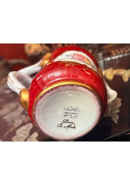 Limoges El Boyama Küçük Vazo 9,5 cm Boyunda 14,5 cm Genişliğinde modelleri