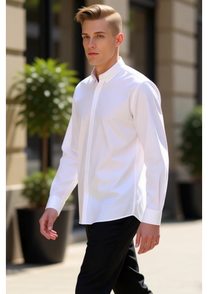 Erkek Dokulu Slim Fit Uzun Kollu Gömlek Modern Tarzı ve Konforu Bir Arada Sunan Şık Seçim Spor
