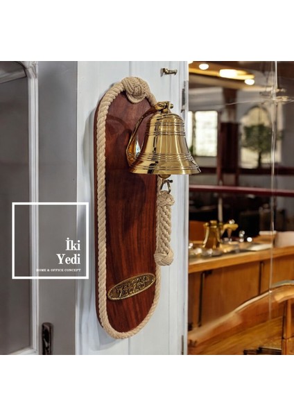 Welab 52 cm Masif Ağaç Halatlı Pirinç Duvar Çanı – Antik Duvar Zili, Lüks Dekoratif Obje fiyatları