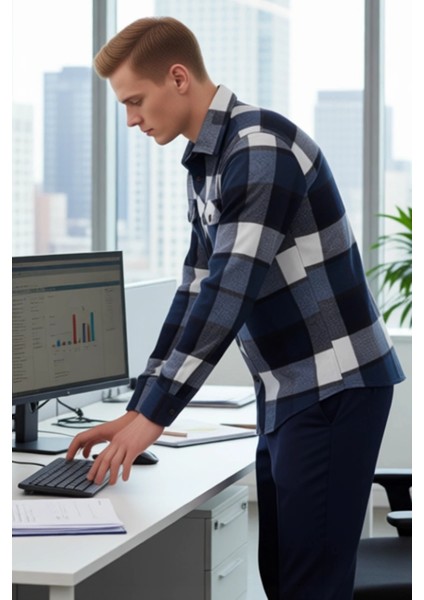 Erkek Kışlık Flanel Dokulu Kareli Ceket Gömlek Regular Kesim Çift Cepli Konforlu Dayanıklı fırsatları