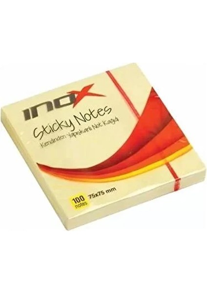 Inox Yapışkanlı Not Kağıdı Şeffaf 75X75 Sarı 09643--24 Lü