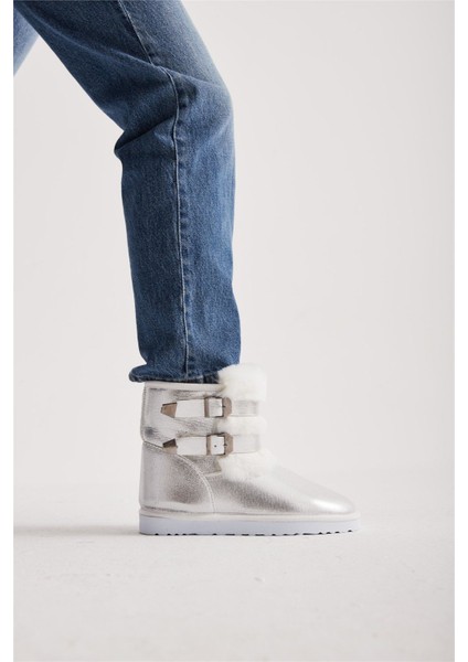 Kadın Çift Tokalı Kürklü Kısa Bot fiyatları