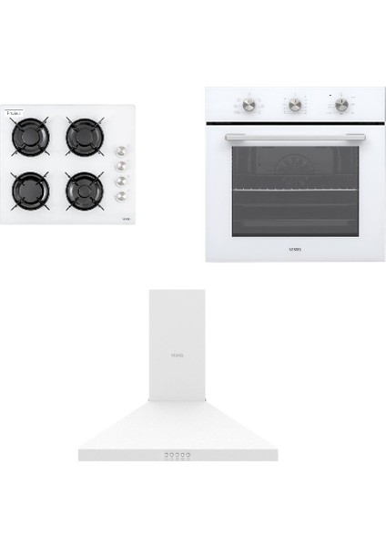 Eğik Beyaz Cam Ekonomik Set 5(AF-5621 B+ AO-6104 Yb + Ad 60030 B)