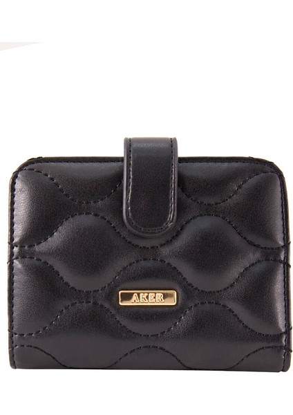 Siyah Aker Kare Çıtçıtlı Cüzdan CZDN30010