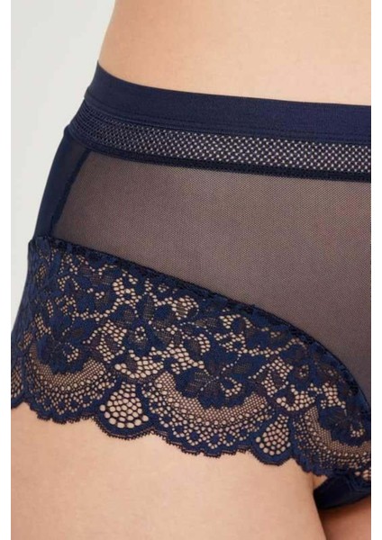 Dantel Detaylı Transparan Büyük Beden Bikini Külot 3'lü Paket-2 modelleri