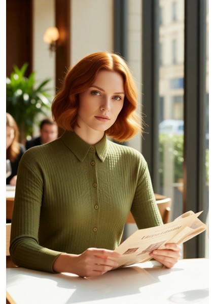 Erkek Dokulu Örme Kumaş Regular Fit Gömlek Yaka Uzun Kollu Esnek Yapılı Günlük Gömlek Şık Görünüm modelleri