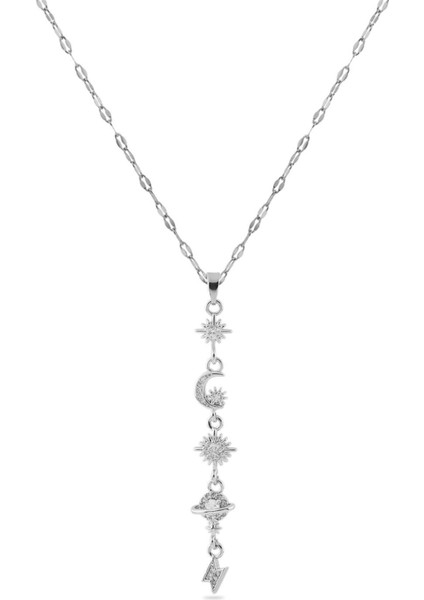 Çelik Y Kolye Silver