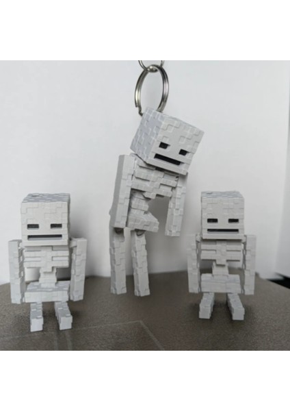 Hareketli Minecraft Temalı Iskelet Anahtarlık