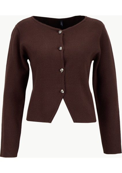 Koyu Kahve Kadın Hırka Onlscarlett Ls Button Cardıgan Knt