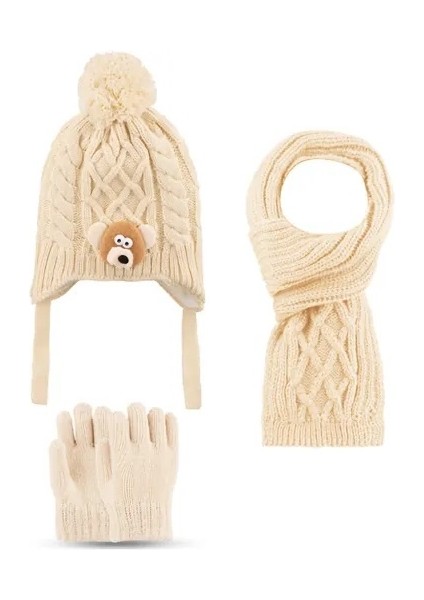 2516004 Erkek Cocuk 1-4 Yaş Atkı-Bere-Eldiven 3'lü Set modelleri