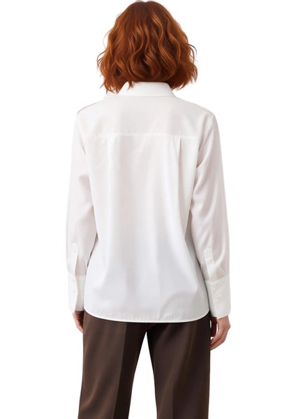 Kadın Apoletli Saten Gömlek Fonksiyonel Dayanıklı Kaliteli Konforlu Estetik Premium Modern fiyatları