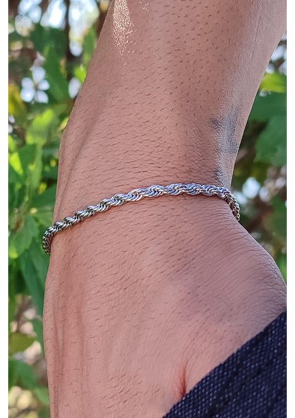 Halat Burgulu Erkek Paslanmaz Çelik Bileklik Künye Sevgiliye Hediye NCK15-2 fiyatları