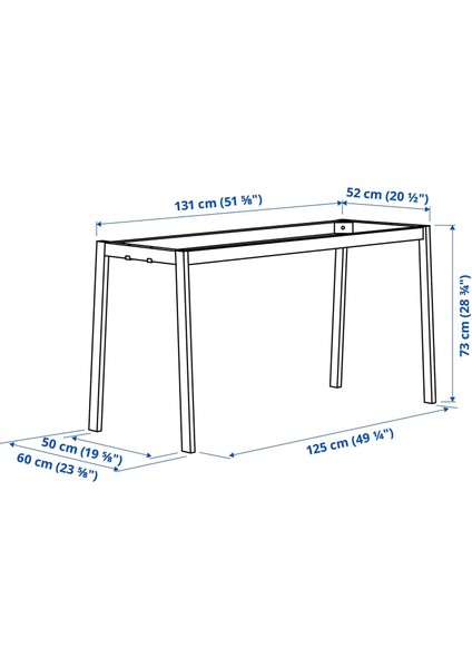 Mıttzon Çalışma Masası Iskeleti Beyaz 140 x 68 x 73 cm fiyatları