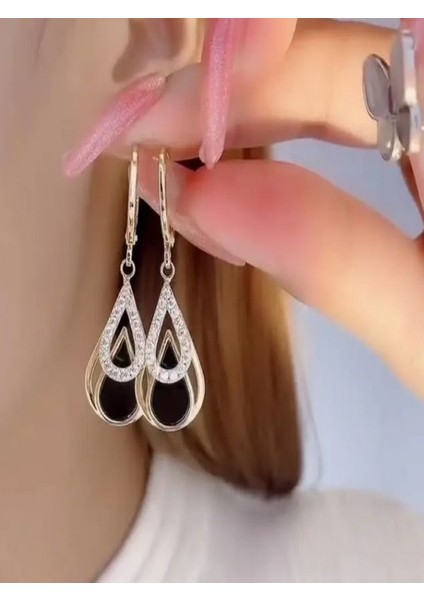 Paslanmaz Çelik Şık Damla Küpeler